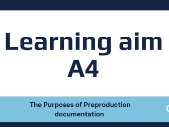 Pearsons Unit 4 pre production documentation A4