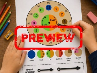 Telling Time Display Poster and Interactive Clock Hands Activity