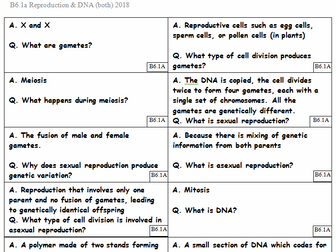 Revision card sorts for AQA 9-1 GCSE Biology / Combined GCSE - Complete set