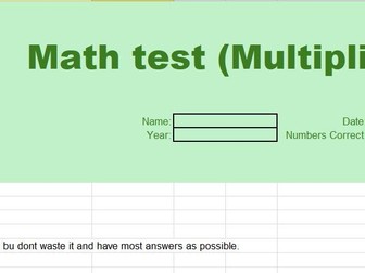 Multiplication Test -Automatic  self marking
