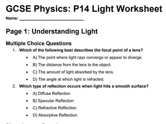AQA GCSE Physics P14 Light