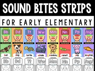 Kindergarten-Grade 2 Speech Sound Strips for Phonics | Sound Bites | Improve Reading & Pronunciation