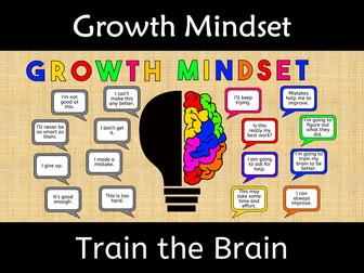 Growth Mindset Poster Train the Brain Wall Display