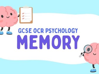 GCSE OCR Psychology - Memory Resources