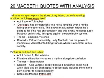 20 Macbeth quotes including some analysis!