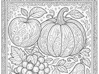 Autumn Harvest Mindful Colouring Sheet