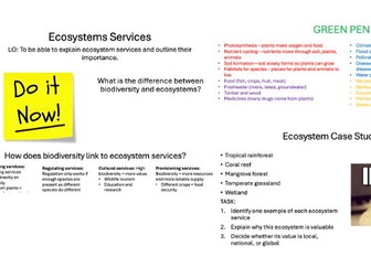 L3 Ecosystem Services - Edexcel IA2 Geo Ecosystems