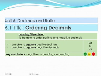 Year 8 Decimals and Ratio