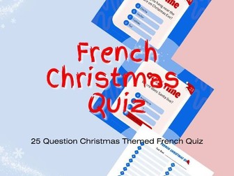 French Christmas Themed Quiz Game Activity
