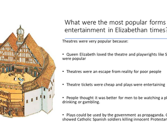 Eduqas/WJEC GCSE History - Elizabeth I lessons (KQ3 - Entertainment)