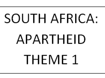 T1: SOUTH AFRICA 1948 - 94 APARTHEID TO RAINBOW NATION