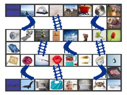 Phonics Short Vowel Sounds Photo Chutes-Ladders Game
