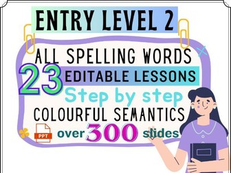 ENTRY LEVEL 2 ENGLISH - All spelling words practice using COLOURFUL SEMANTICS