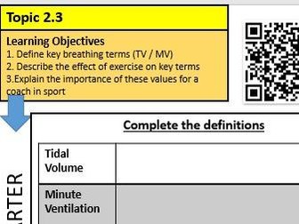 IGCSE PE - Respiratory (Breathing volumes) - Learning Mat (Differentiated)