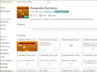 Desmos Classroom activities for different topics