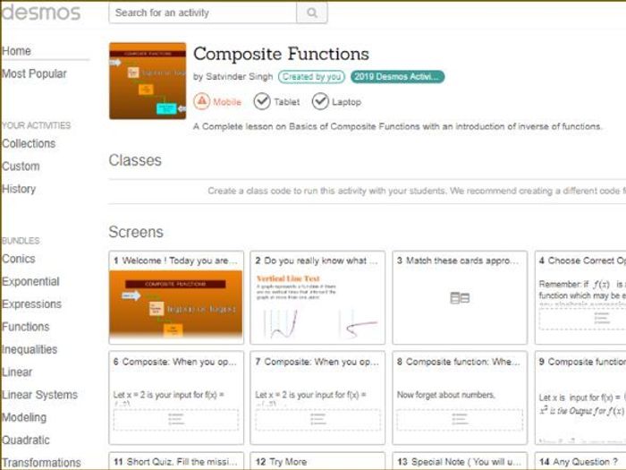 Desmos Classroom Activities For Different Topics | Teaching Resources