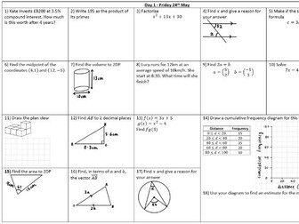 Edexcel Higher Aiming for a 6/7 HT Grid