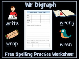 'wr' Digraph - Spelling Practice Worksheet