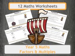 Viking Themed Factors, Multiples and Prime Number Problems for Year 5 Classes