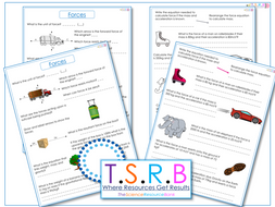 Forces Worksheets (W=Mg & F=MA practice) (Inc. Answers) | Teaching
