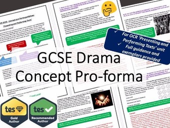 OCR GCSE Drama Concept Pro-Forma Guidance Booklet