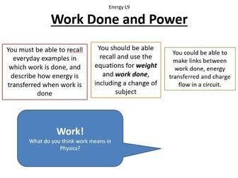 AQA GCSE Energy - Work Done and Power