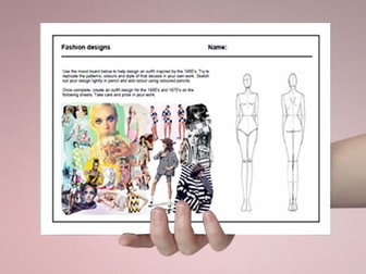 Textiles cover work / cover lesson - Fashion designs 1960's - 1980's