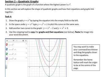 Exploring Quadratics, Cubics & Reciprocals in Desmos