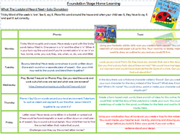 Home Learning Eyfs 'what The Ladybird Heard' 