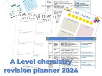 A Level chemistry (Edexcel) revision planner 2024