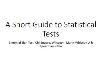 Inferential Statistics - OCR A Level Psychology Statistical Tests