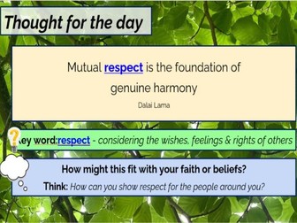Thought For The Day - Daily Worship (2) 40 animated quotes 1 minute each