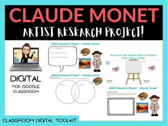 Claude Monet - ARTIST Research Project (Google Slides™)