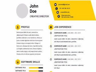 Yellow Resume / CV Template