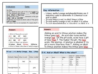 GCSE Acids and Alkalis: Indicators and Colour Changes – Complete Lesson