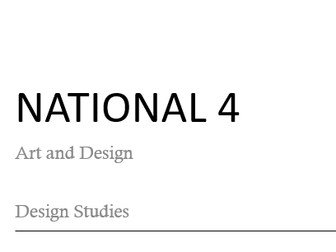 National 4 Design Studies bundle