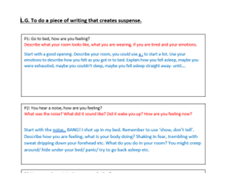 Suspense Writing Creating Atmosphere Differentiated Plan Sheets