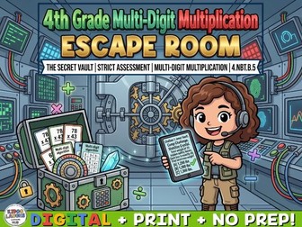 Multiplication Escape Room: Year 5 & 4th Grade Maths Activity