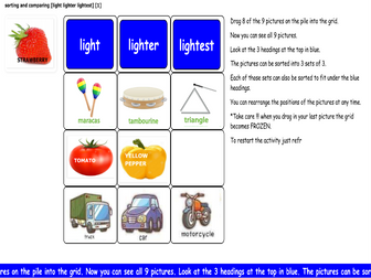 Sorting and Comparing [light lighter lightest] [1]