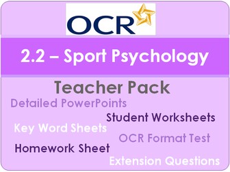 New OCR GCSE PE - 2.2 Complete Teacher Pack (Sports Psychology)