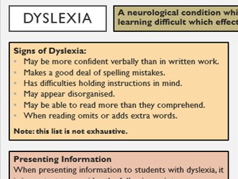 Supporting Dyslexia
