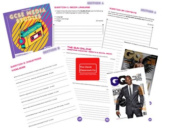 GCSE Media Studies Eduqas Exam Practice Booklet – Component 1 (Section A & B) 2027 Spec (75 pages)