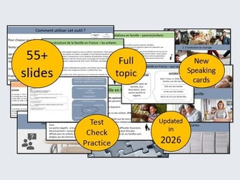 EDEXCEL A Level / AS Level French – Les changements dans les structures familiales FULL TOPIC