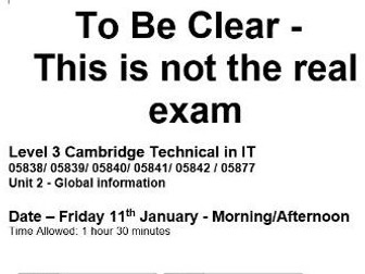 Cambridge Technicals - ICT - Level 03 - Unit 02 - PH Your Flowers - Exam Practice