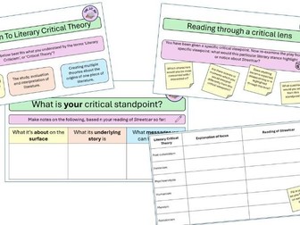 Intro to Literary Critical Theory in Streetcar - Lesson Activities