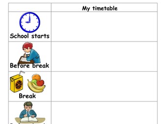 Daily Timetable and target chart for ASD/ADHD children
