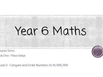 Year 6 Maths Scheme Of Work- Lesson Two- Place Value