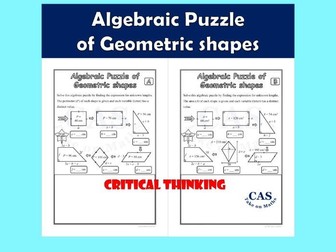 Algebraic Puzzle of Geometric Shapes-Critical Thinking