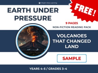 Volcanoes That Change Land Free Sample | KS2 Reading Comprehension | Years 4–5
