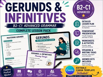 Gerunds vs Infinitives ESL - Lesson Pack